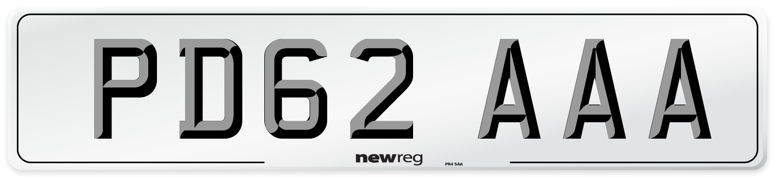 PD62 AAA Number Plate from New Reg